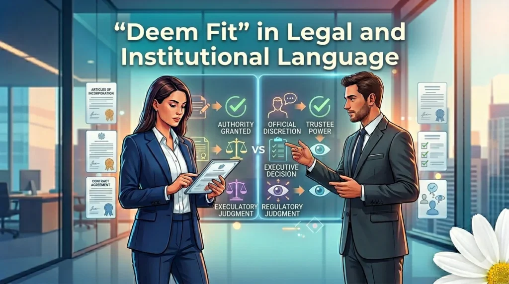 “Deem Fit” in Legal and Institutional Language