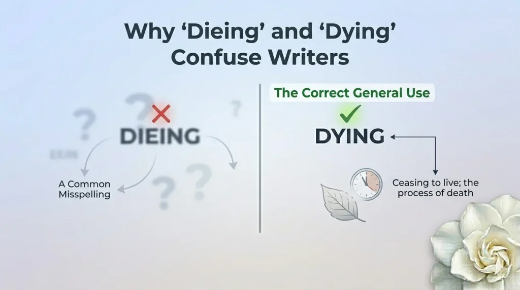 Why “Dieing” and “Dying” Confuse Writers
