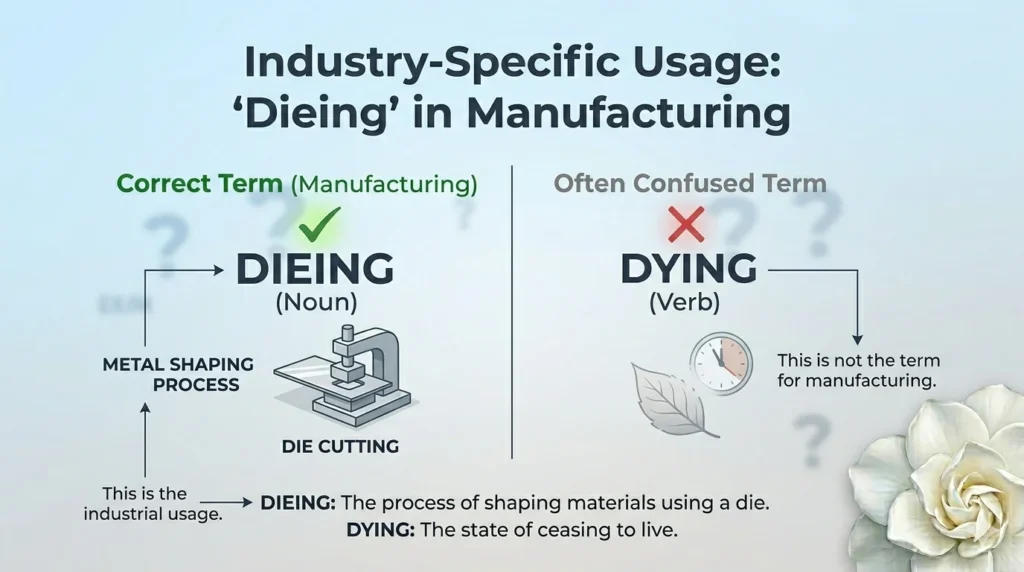 Industry-Specific Usage: “Dieing” in Manufacturing