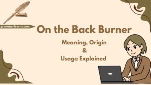 On the Back Burner – Meaning, Origin & Usage Explained