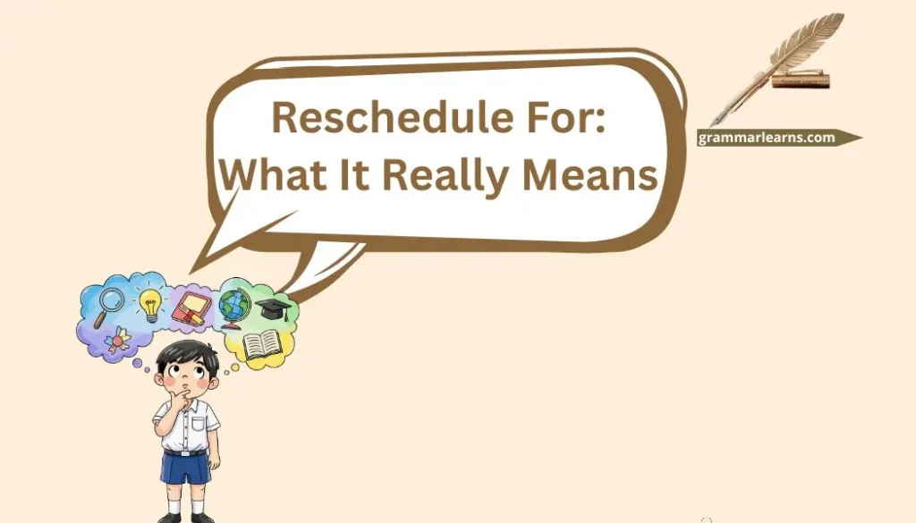 Reschedule For: What It Really Means